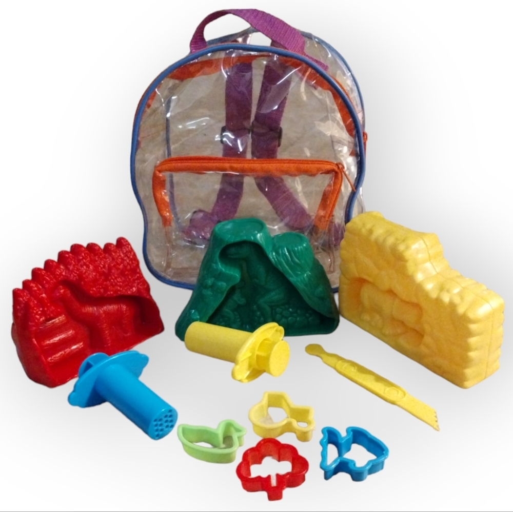 Vintage Playdough Dinosaur Molds In Backpack